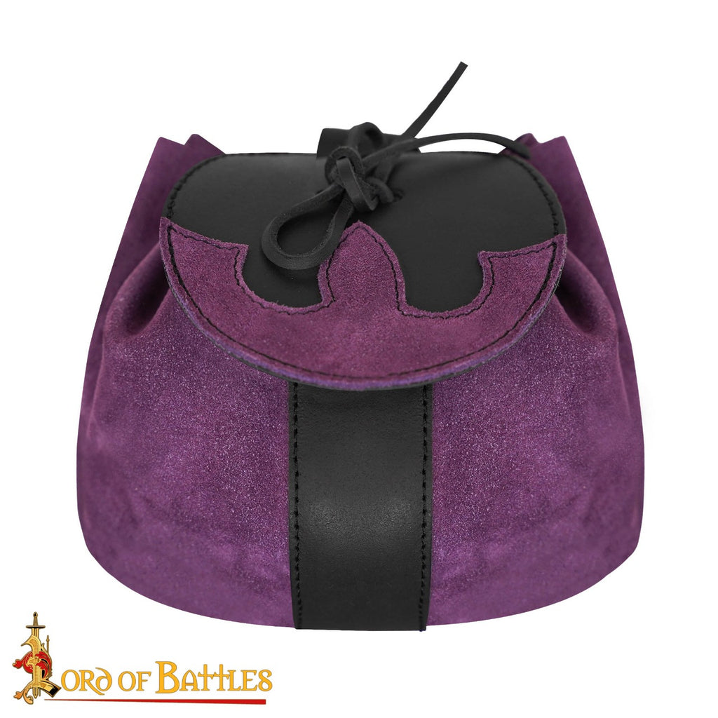 Purple and Black Suede Pouch