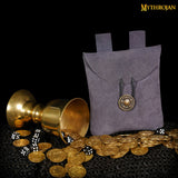 Purple suede leather medieval bag