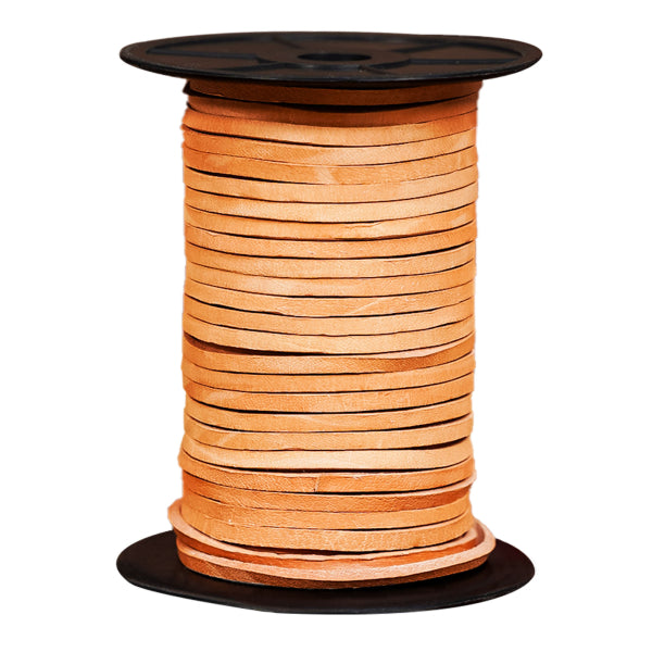 Leather Cord - Brown- 4mm by 3mm Thickness - 50 Meter Roll