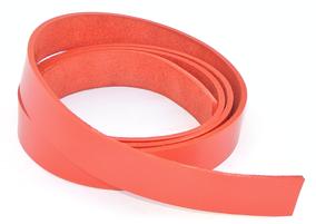 Red leather veg tan belt blank 25mm wide strap width