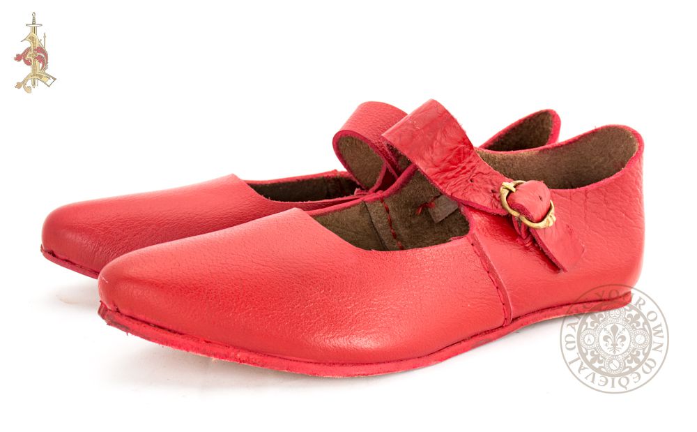 Medieval Buckled Shoe - Red