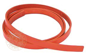 Red leather veg tan belt blank 12mm wide strap width