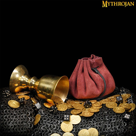Red medieval dice pouch