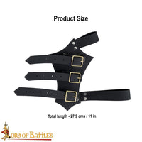 Renaissance Sword Scabbard Holder Frog in Black Leather