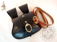Medieval bag and matching leather belt
