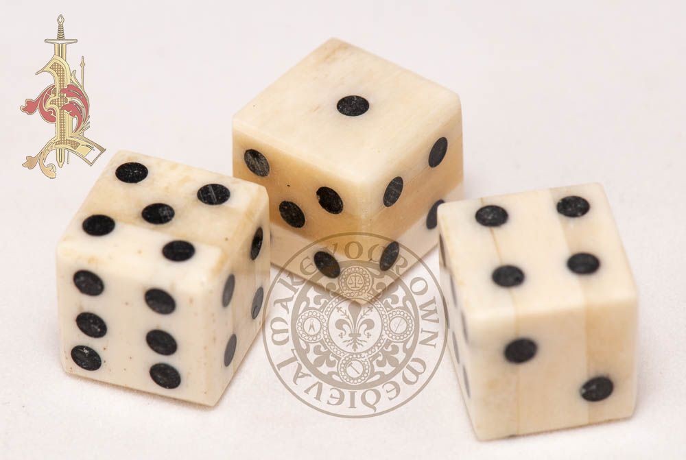 Bone Dice with Pips - 12mm