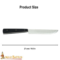 Renaissance and serving knife made from stainless steel with a horn handle