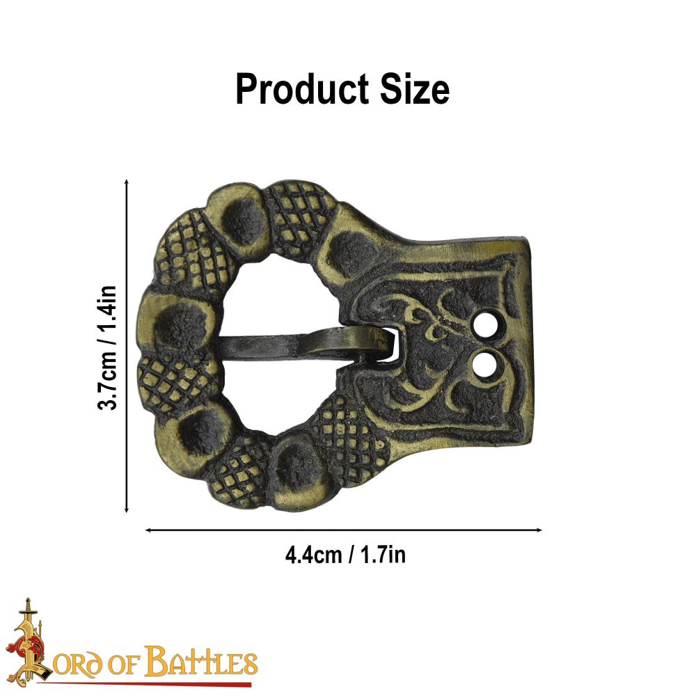 15th Century Medieval Belt Buckle with Brass Rivets