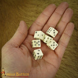 Ring and Dot Bone Dice for Medieval games