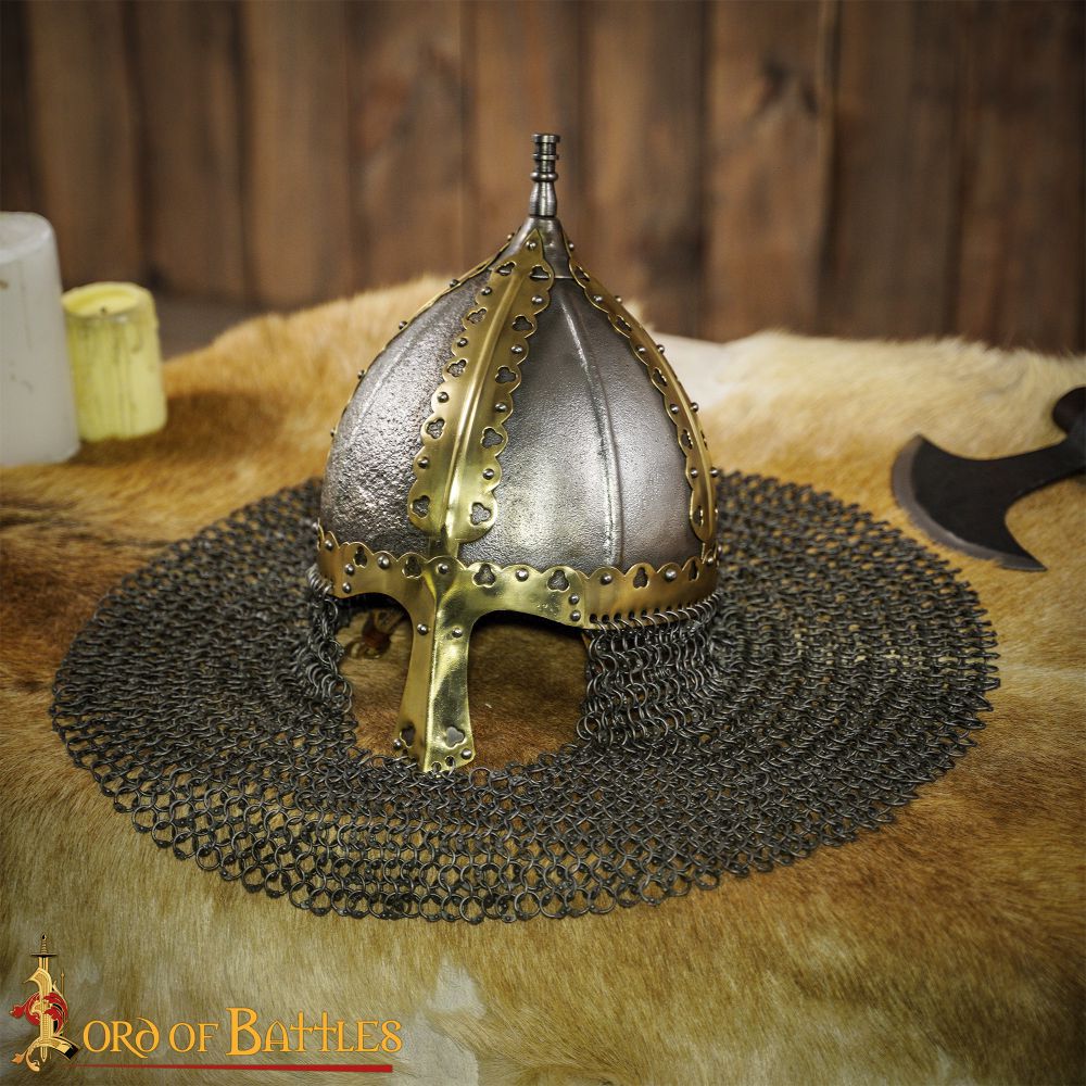 Rus Viking Gnëzdovo Type 2 Helm - 9th-10th Century (14 Gauge) - Riveted Mail