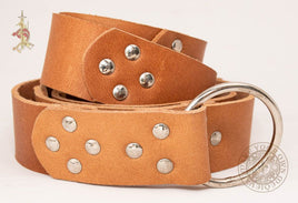 SCA Viking ring belt made from light brown leather