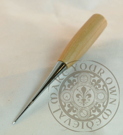 Sewing awl with wooden handle for Medieval and Renaissance sewing and leatherworking