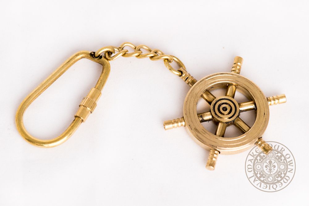 Ship's wheel key chain fishing gifts for dad