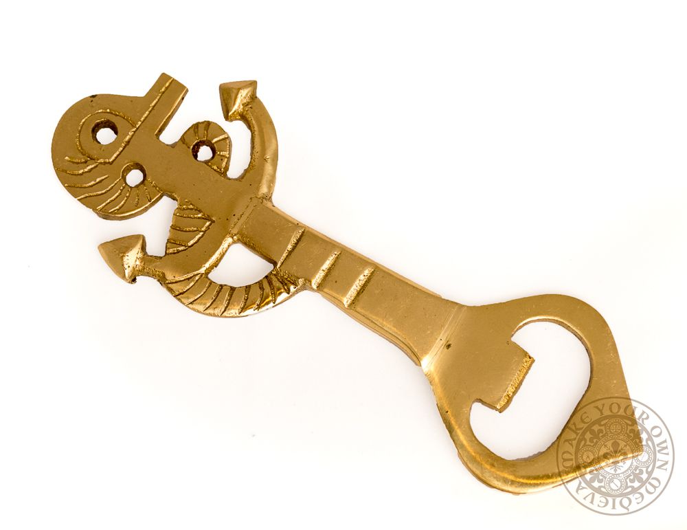 Ships anchor and rope bottle opener made from brass