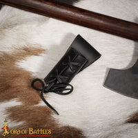 Small scabbard holder made from black leather