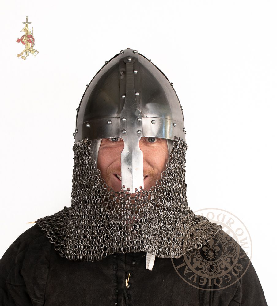 Spangenhelm with Full Riveted Aventail (14 Gauge)