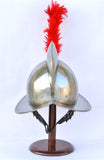 Spanish Morion Helmet With Red Feather