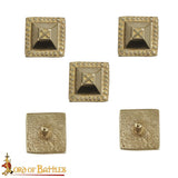 Square Medieval belt mount reproduction made from brass