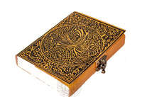Tree of Life Pagan Leather Journal with latch