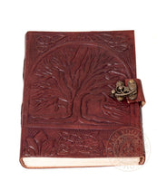 Tree of life leather journal with decorative clasp