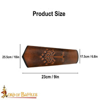 Tree of Gondor Leather Bracers made from Brown leather