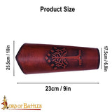 Tree of Gondor Leather Bracers made from red leather