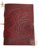 Tree of life brown leather diary