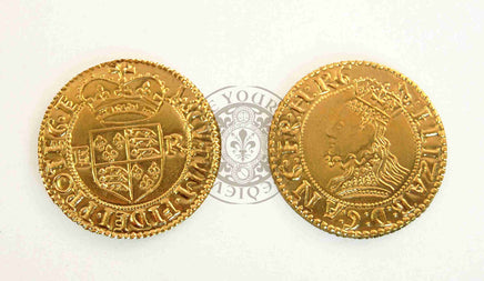 Tudor half crown coin minted by Elizabeth 1st reproduction
