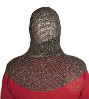 Viking armour chain mail coif 8mm 18g riveted rings 