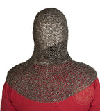 Viking armour chain mail coif 8mm 18g riveted rings 