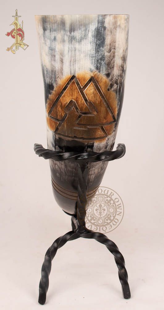 Valknut Trefoil Knot Viking Drinking Horn