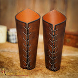 Viking Bracers armour in brown leather