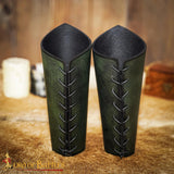 Viking Bracers armour in green leather