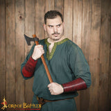 Viking Bracers armour in red leather