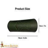Viking Hammer of Thor Mjölnir leather Bracers in green leather