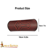 Viking Hammer of Thor Mjölnir leather Bracers in red leather