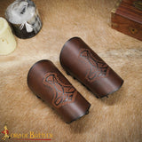 Viking Mjölnir leather Bracers armour in brown leather