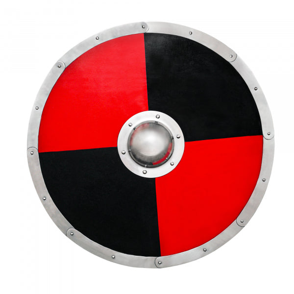 Viking Shield Round Red and Black Full Size