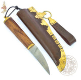 Viking Knife with Scabbard made from brown veg tan leather