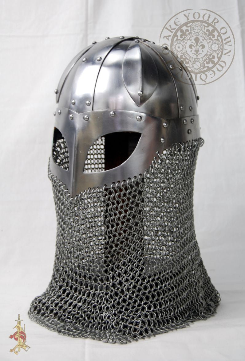 Viking Spectacle Helm with Attached Camail