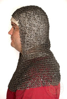 Viking chain mail coif dark ages armour 8mm 18g riveted rings