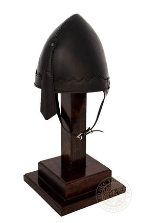 Viking helmet for kids made from black leather