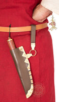 Viking historical reenactment eating knife reproduction based on archaeological find at Birka Sweden