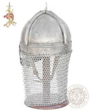 Viking reenactment combat helmet reproduction With Butted Chainmail