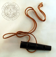 Viking whistle made from horn for hunting and signaling