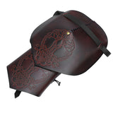 Viking armour with hammer design made from brown leather