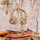 Viking brass cape dress clasp