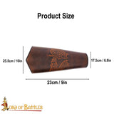 Viking dragon leather Bracers in brown leather