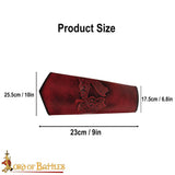 Viking dragon leather Bracers in red leather