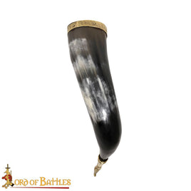 Viking drinking horn brass raven bird terminal end